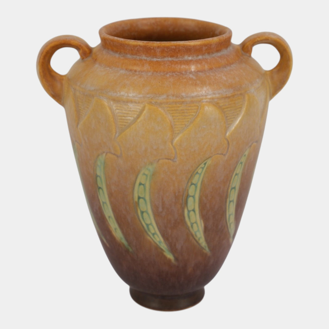 Roseville Falline Brown 1933 Vintage Arts And Crafts Pottery Ceramic Vase 649-8