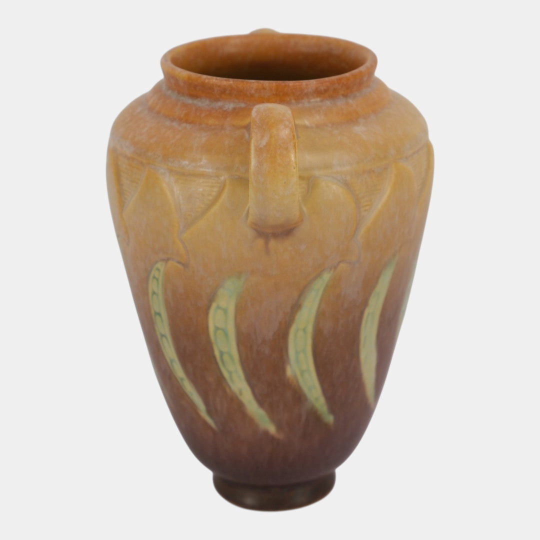 Roseville Falline Brown 1933 Vintage Arts And Crafts Pottery Ceramic Vase 649-8