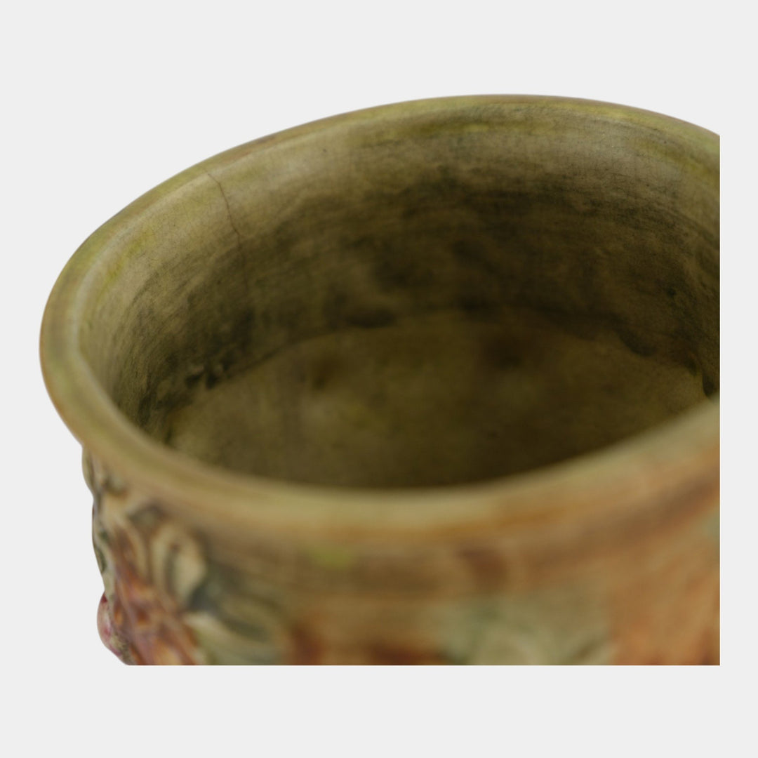 Weller Woodcraft 1920s Vintage Art Pottery Green Brown Ceramic Chalice Vase