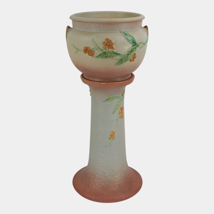 Roseville Bittersweet Gray 1951 Vintage Pottery Jardiniere Pedestal 802-8