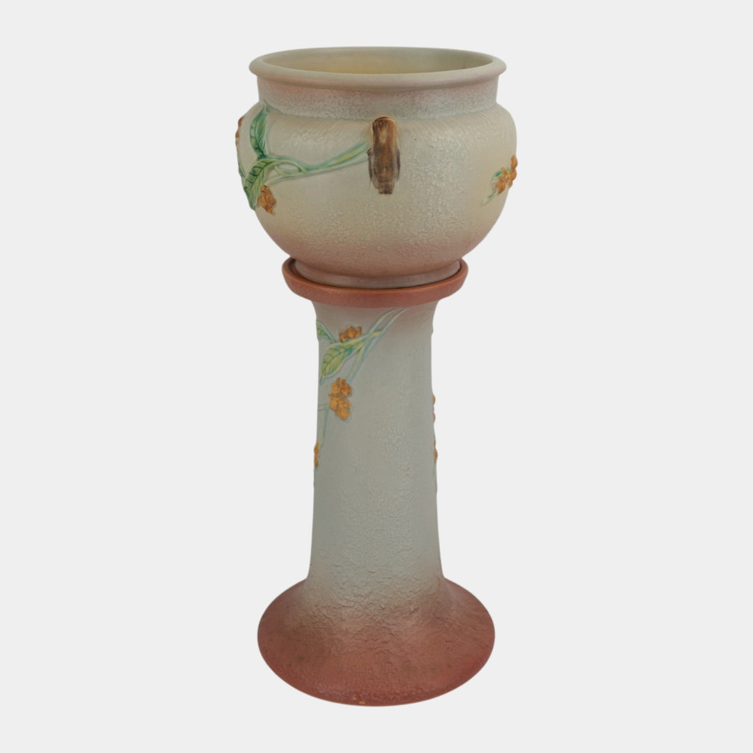 Roseville Bittersweet Gray 1951 Vintage Pottery Jardiniere Pedestal 802-8