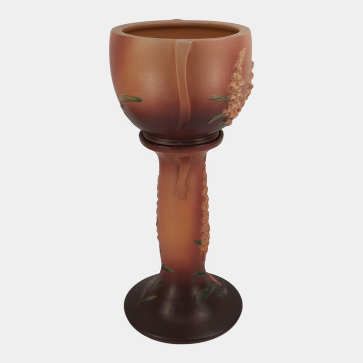 Roseville Foxglove Pink 1942 Art Deco Ceramic Jardiniere & Pedestal 659-8