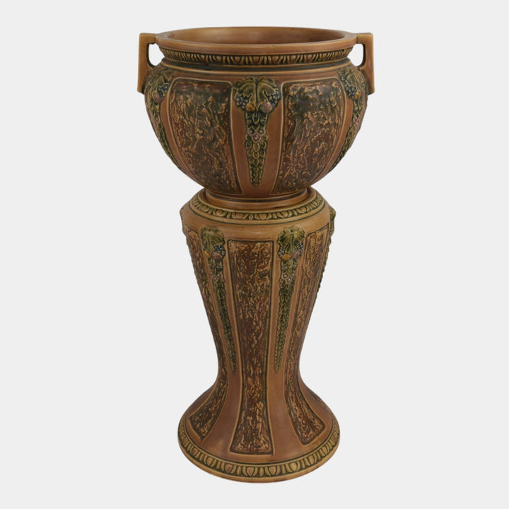 Roseville Florentine I 1920 Vintage Art Pottery Jardiniere And Pedestal 602-10