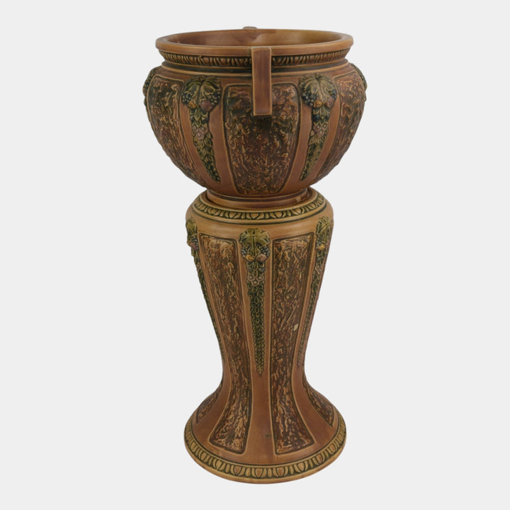 Roseville Florentine I 1920 Vintage Art Pottery Jardiniere And Pedestal 602-10