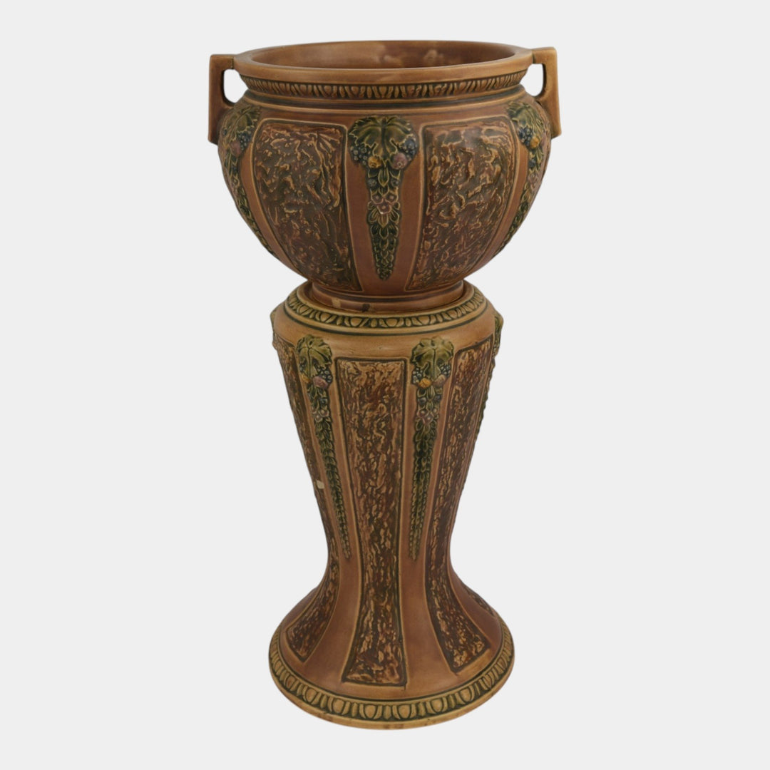 Roseville Florentine I 1920 Vintage Art Pottery Jardiniere And Pedestal 602-10