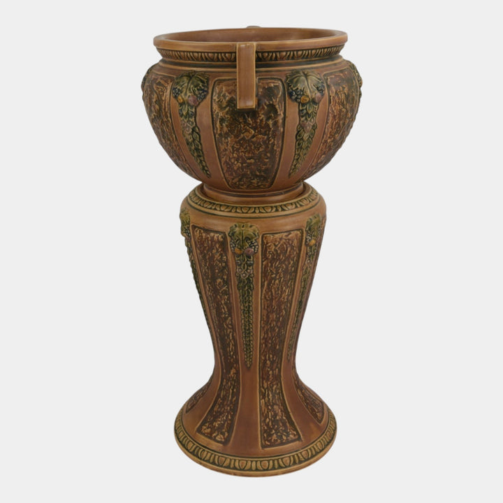 Roseville Florentine I 1920 Vintage Art Pottery Jardiniere And Pedestal 602-10