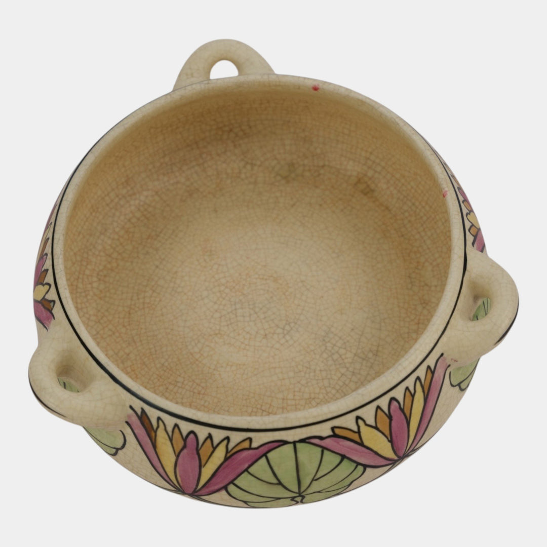 Roseville Persian Creamware 1916 Art Pottery Floral Handled Ceramic Bowl 316