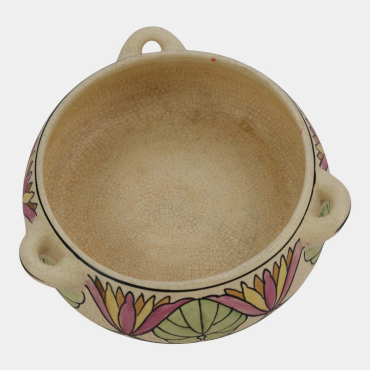 Roseville Persian Creamware 1916 Art Pottery Floral Handled Ceramic Bowl 316