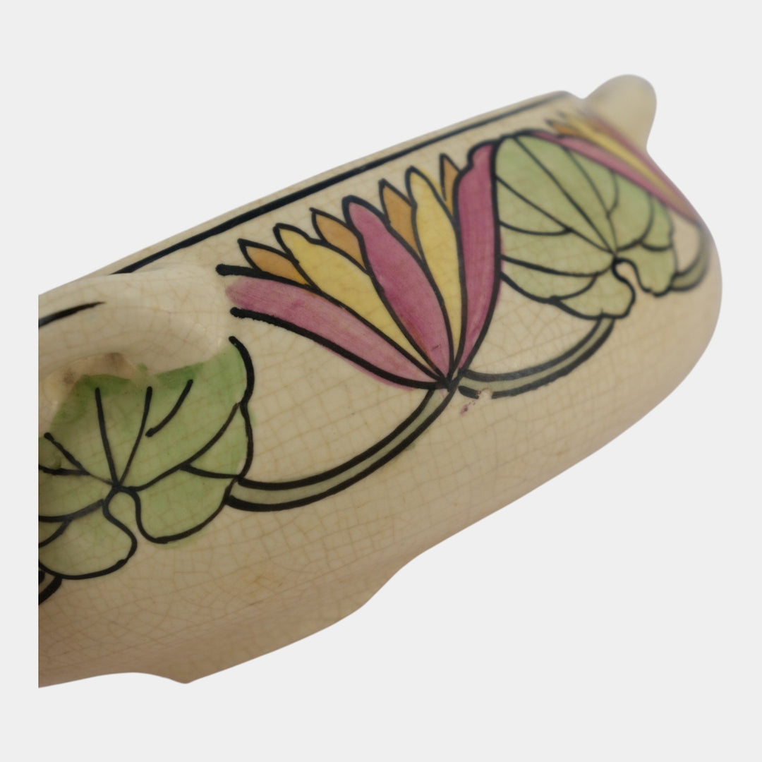 Roseville Persian Creamware 1916 Art Pottery Floral Handled Ceramic Bowl 316