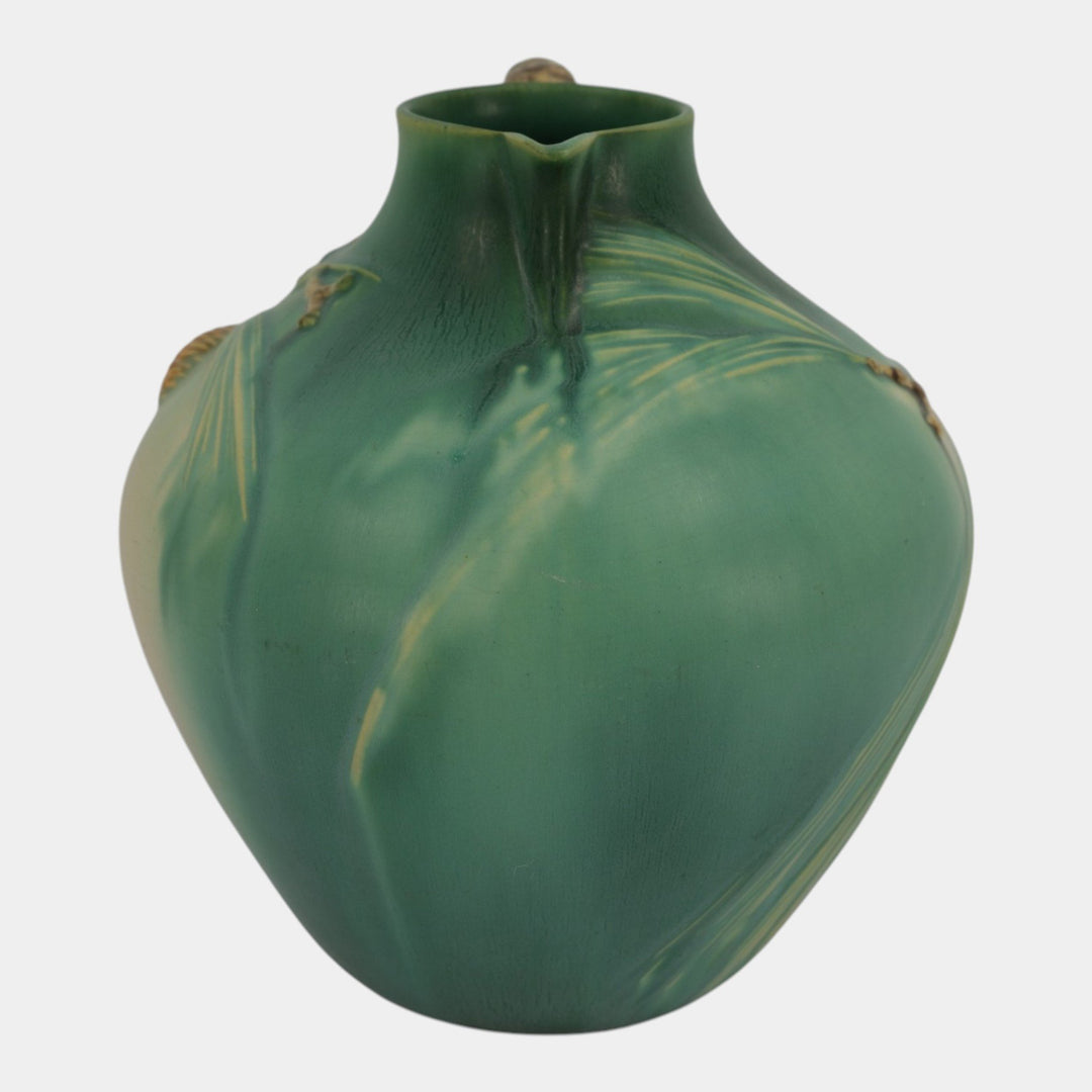 Roseville Pine Cone Green 1936 Vintage Art Pottery Ceramic Pitcher 708-9