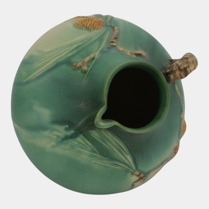 Roseville Pine Cone Green 1936 Vintage Art Pottery Ceramic Pitcher 708-9