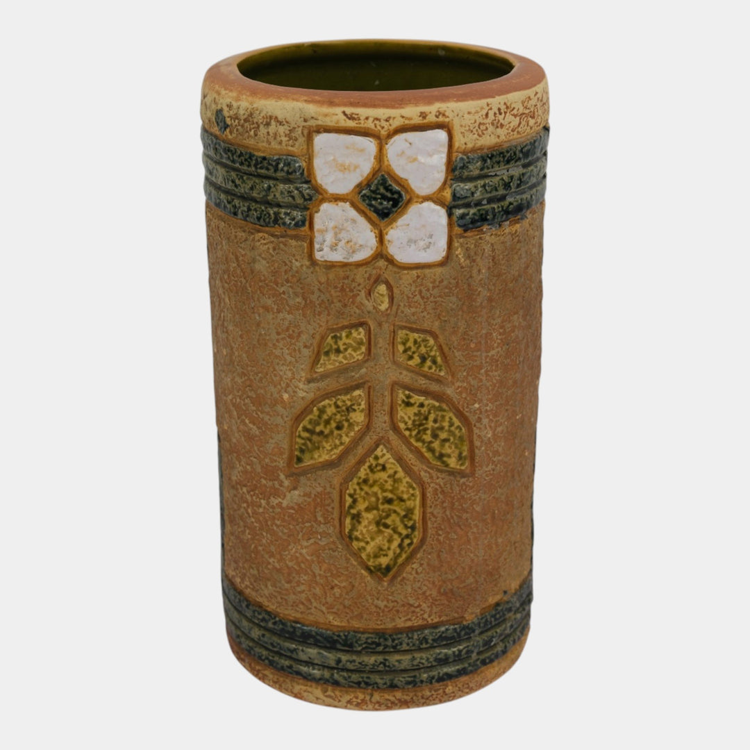 Roseville Mostique Tan 1916 Vintage Art And Crafts Pottery Tall Vase 25-12