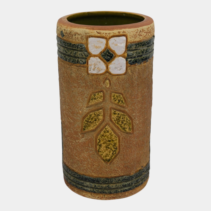 Roseville Mostique Tan 1916 Vintage Art And Crafts Pottery Tall Vase 25-12