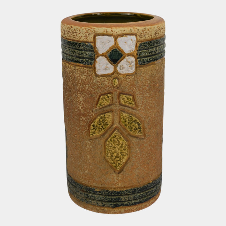 Roseville Mostique Tan 1916 Vintage Art And Crafts Pottery Tall Vase 25-12