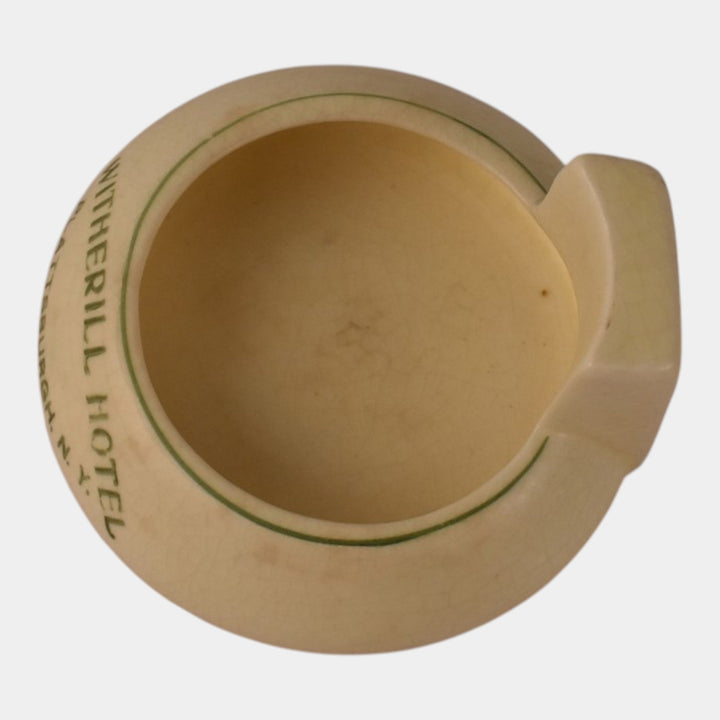 Roseville Creamware 1910 Vintage Pottery Witherill Hotel Advertising Ashtray