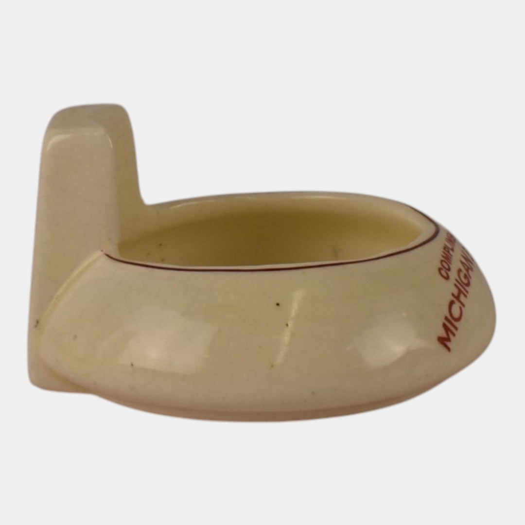 Roseville Creamware 1910 Vintage Pottery Michigan Brewery Advertising Ashtray