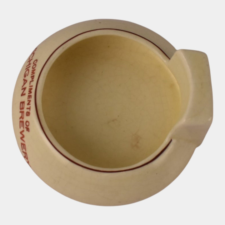 Roseville Creamware 1910 Vintage Pottery Michigan Brewery Advertising Ashtray