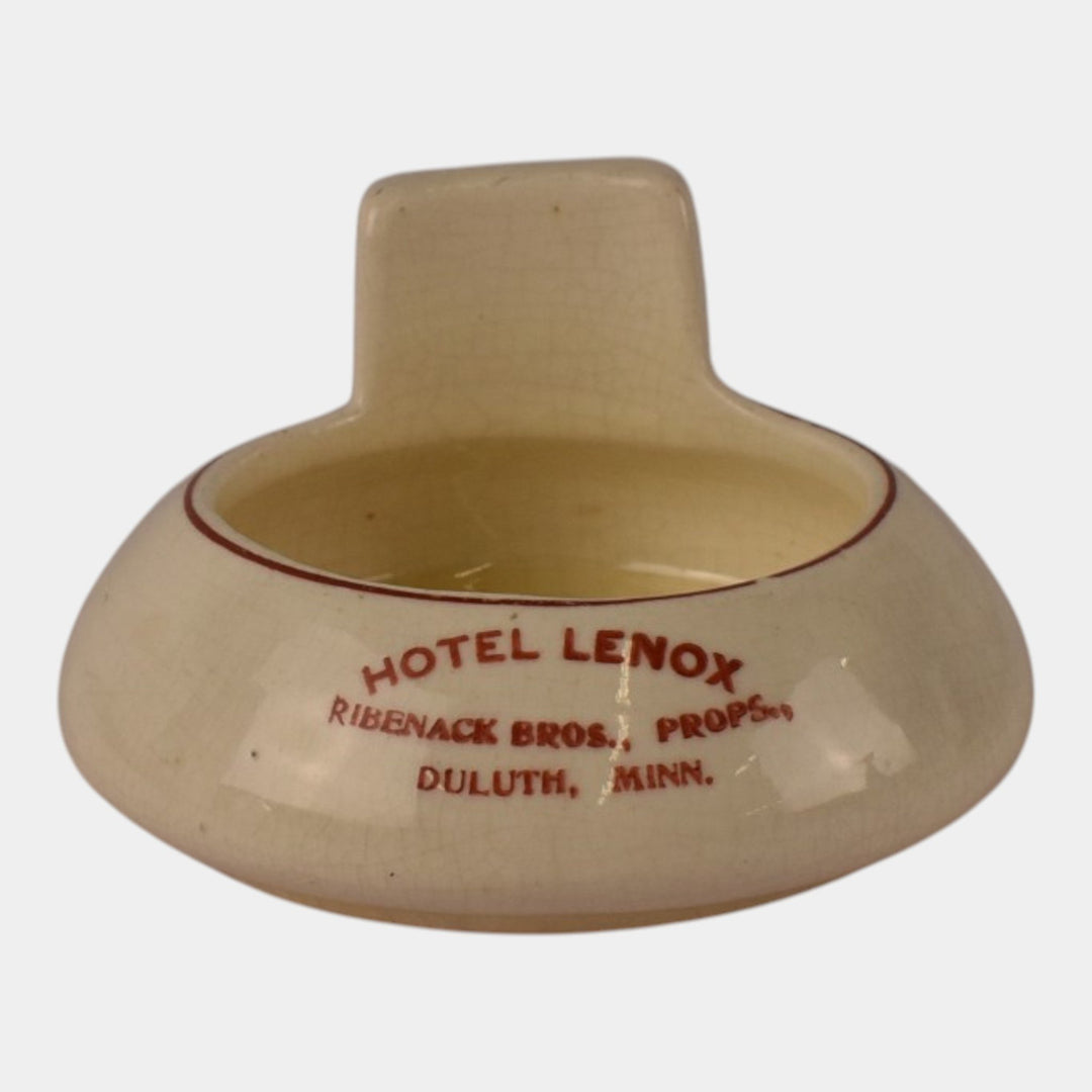 Roseville Creamware 1910 Pottery Hotel Lenox Minnesota Advertising Ashtray