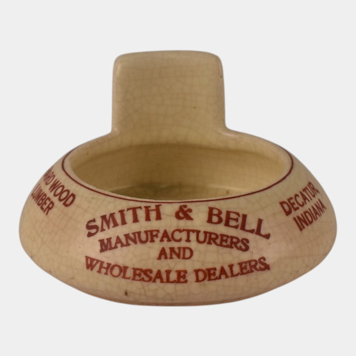 Roseville Creamware 1910 Art Pottery Smith & Bell Advertising Ashtray