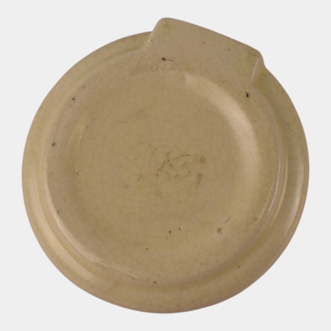 Roseville Creamware 1910 Art Pottery Bancroft House Michigan Advertising Ashtray