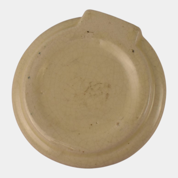 Roseville Creamware 1910 Art Pottery Bancroft House Michigan Advertising Ashtray