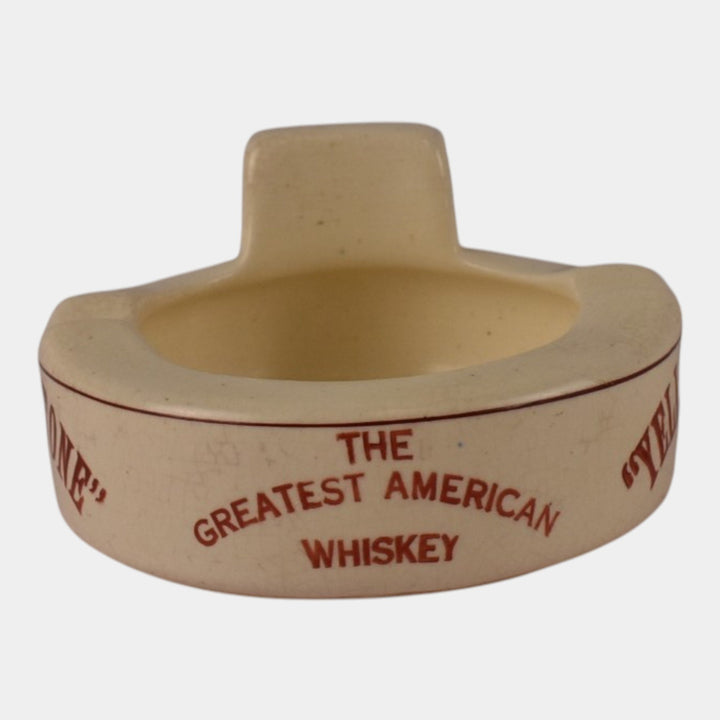 Roseville Creamware 1910 Art Pottery Yellowstone Whiskey Advertising Ashtray