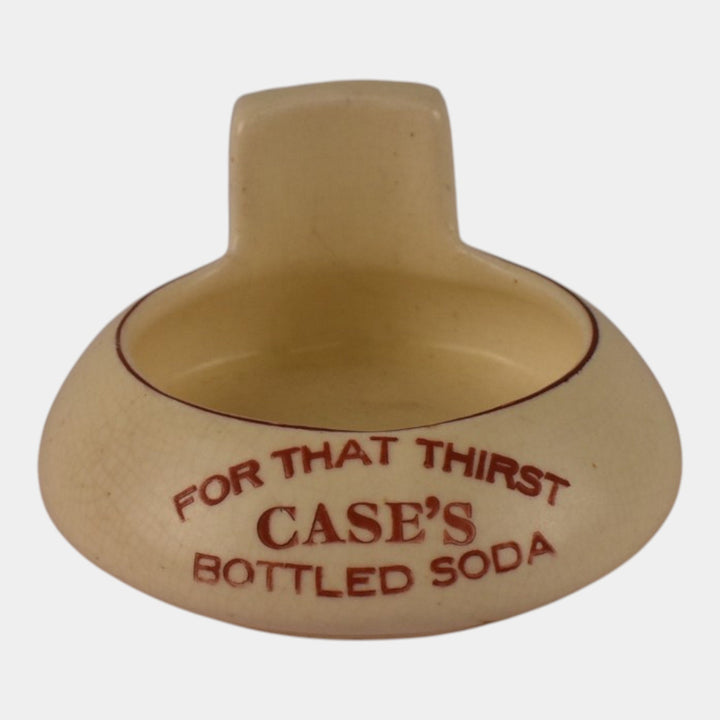 Roseville Creamware 1910 Art Pottery Case's Bottled Soda Advertising Ashtray