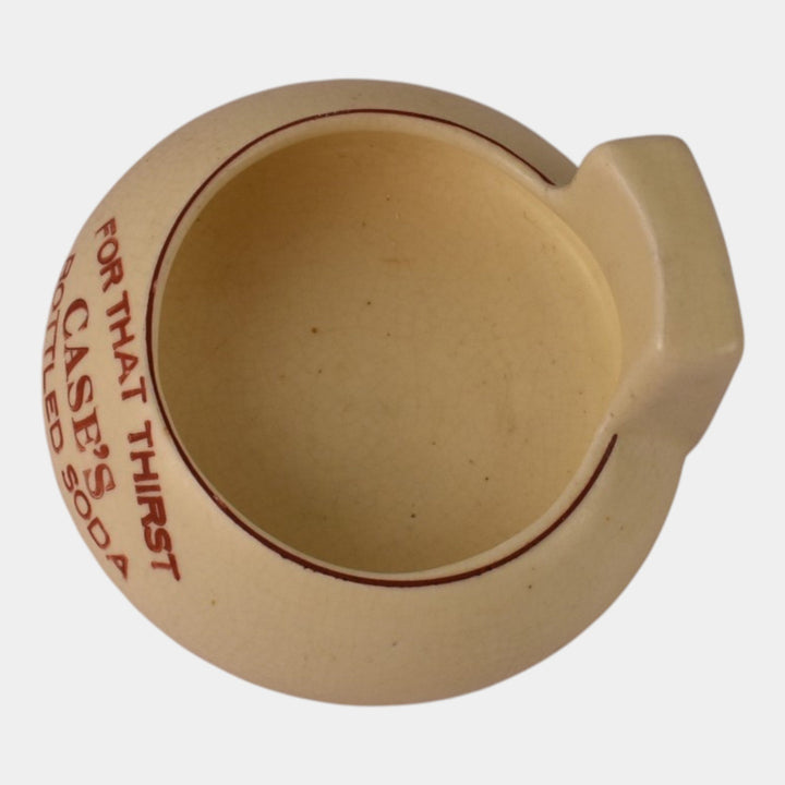 Roseville Creamware 1910 Art Pottery Case's Bottled Soda Advertising Ashtray