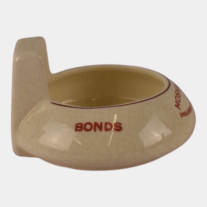 Roseville Creamware 1910 Art Pottery Hoskinson Insurance Advertising Ashtray