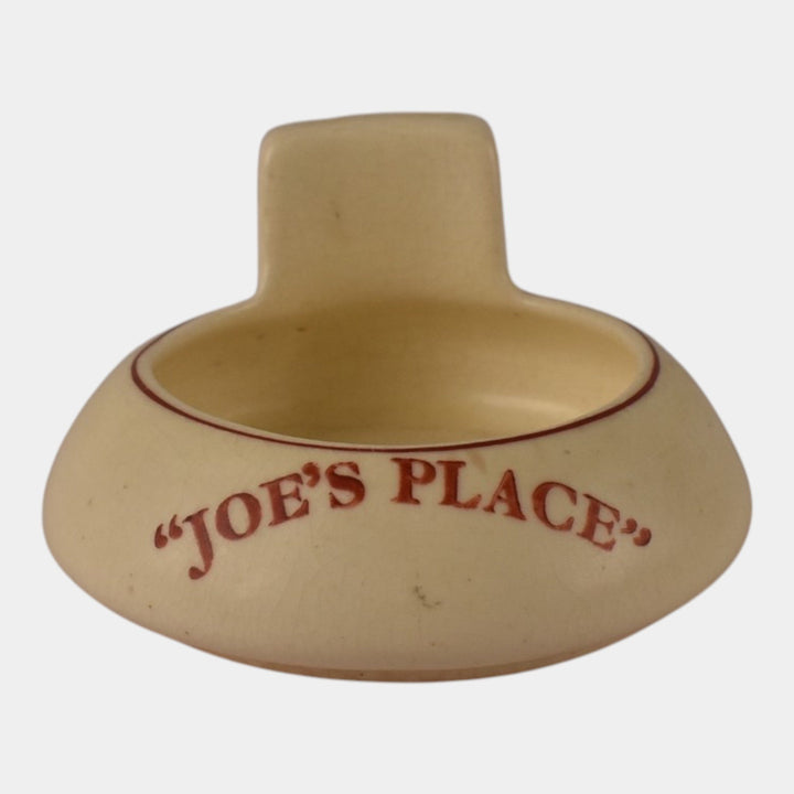 Roseville Creamware 1910 Art Pottery Joe's Place Advertising Ashtray