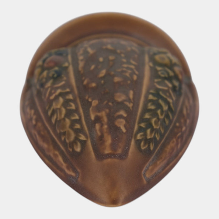 Roseville Florentine Brown 1924 Vintage Art Pottery Ceramic Wall Pocket 1238-8