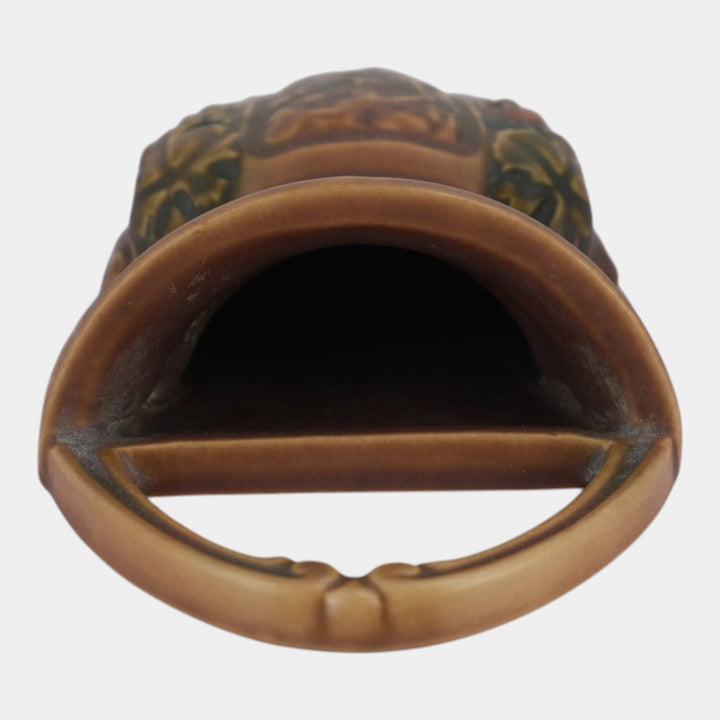 Roseville Florentine Brown 1924 Vintage Art Pottery Ceramic Wall Pocket 1238-8
