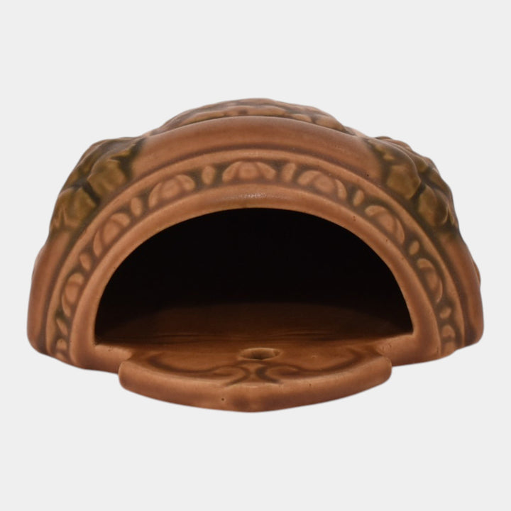 Roseville Florentine Brown 1924 Vintage Art Pottery Ceramic Wall Pocket 1230-10