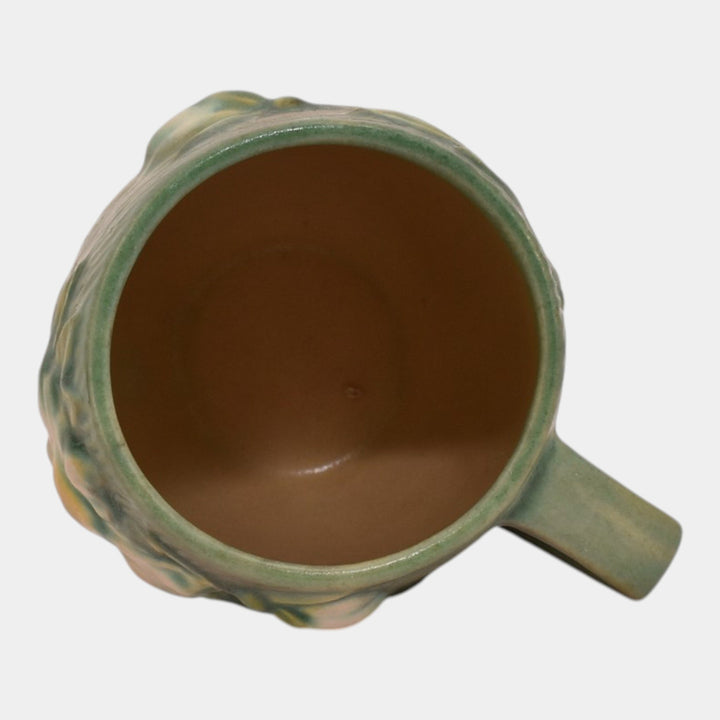 Roseville Peony Green 1942 Vintage Art Pottery Ceramic Mug 2-3