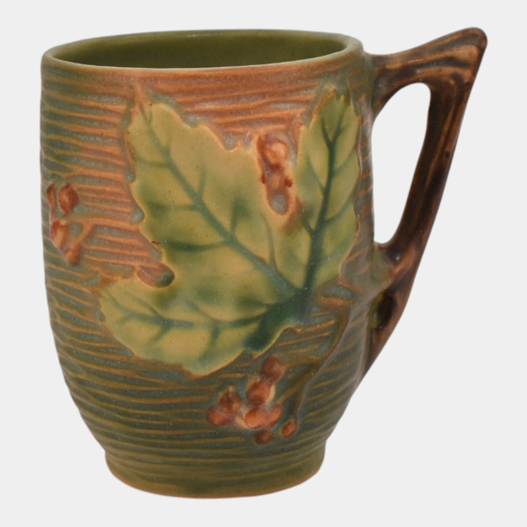 Roseville Bushberry Green 1941 Vintage Art Pottery Ceramic Mug 1-3