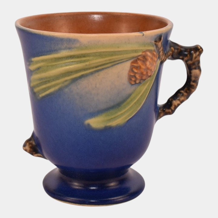 Roseville Pine Cone Blue 1940 Vintage Art Pottery Ceramic Mug 960-4