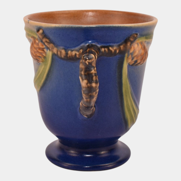 Roseville Pine Cone Blue 1940 Vintage Art Pottery Ceramic Mug 960-4