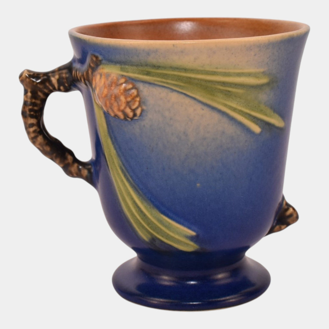 Roseville Pine Cone Blue 1940 Vintage Art Pottery Ceramic Mug 960-4