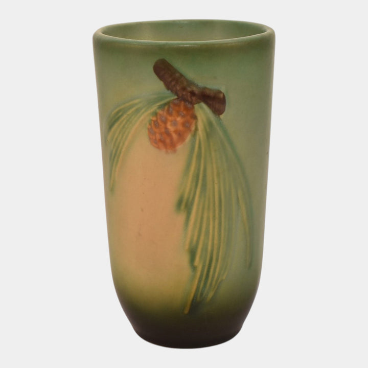Roseville Pine Cone Green 1940 Vintage Art Pottery Ceramic Tumbler Cup 414