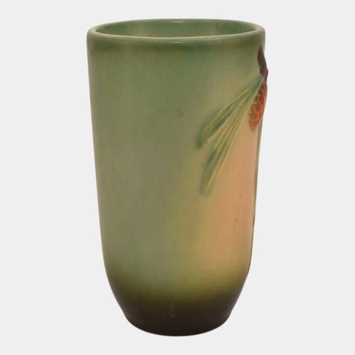 Roseville Pine Cone Green 1940 Vintage Art Pottery Ceramic Tumbler Cup 414