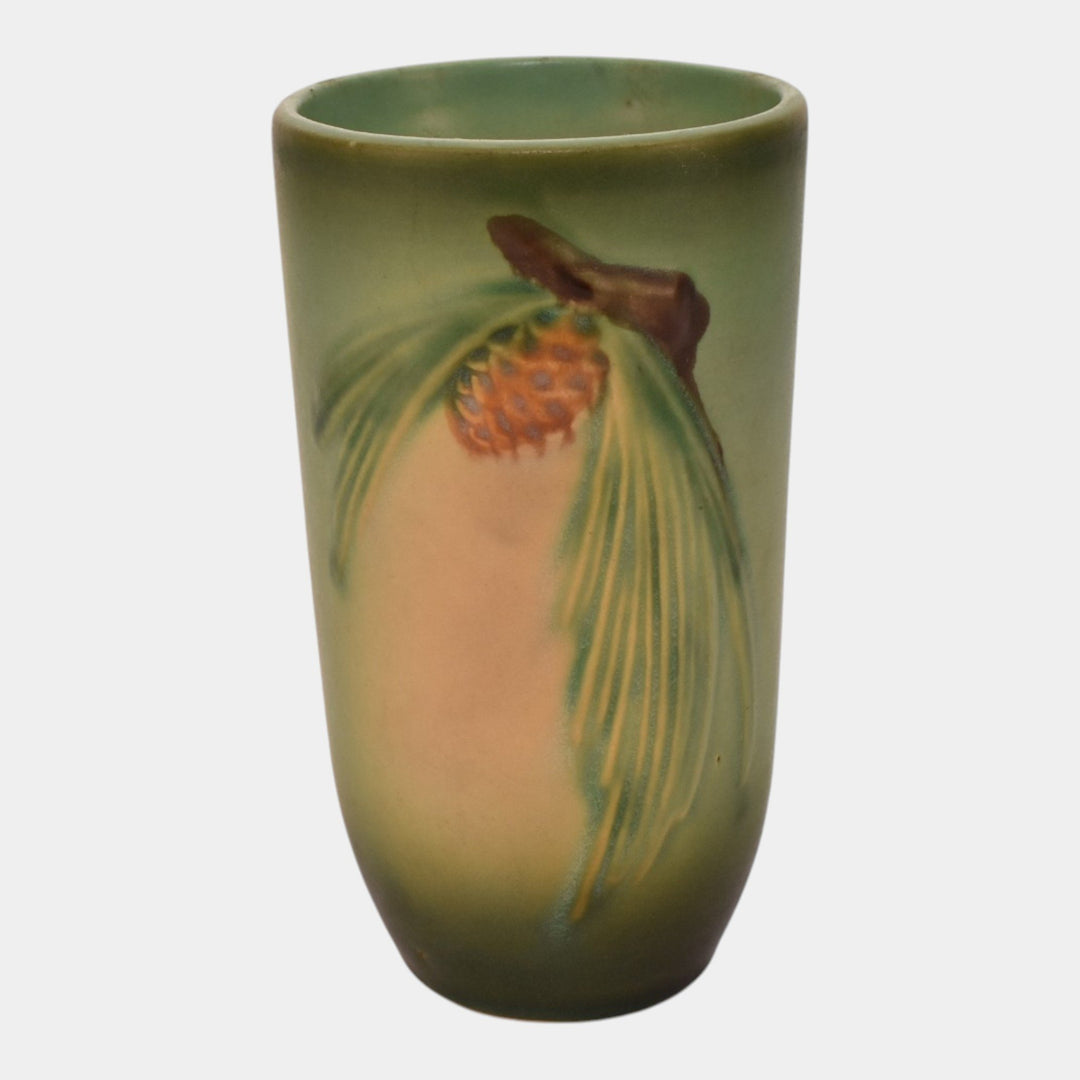 Roseville Pine Cone Green 1940 Vintage Art Pottery Ceramic Tumbler Cup 414
