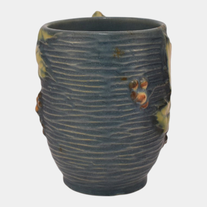 Roseville Bushberry Blue 1941 Vintage Art Pottery Ceramic Mug 1-3