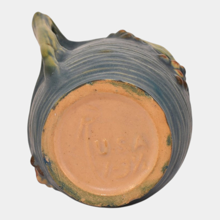 Roseville Bushberry Blue 1941 Vintage Art Pottery Ceramic Mug 1-3