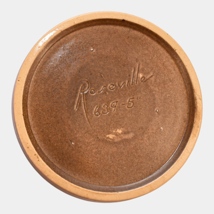 Roseville Thornapple Brown 1937 Vintage Art Pottery Flower Pot Saucer 639-5