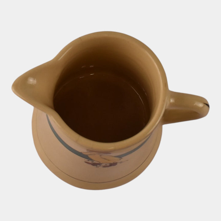 Roseville Pottery Juvenile 1910 Creamware Duck with Red Hat and Boots Creamer 13 - Just Art Pottery