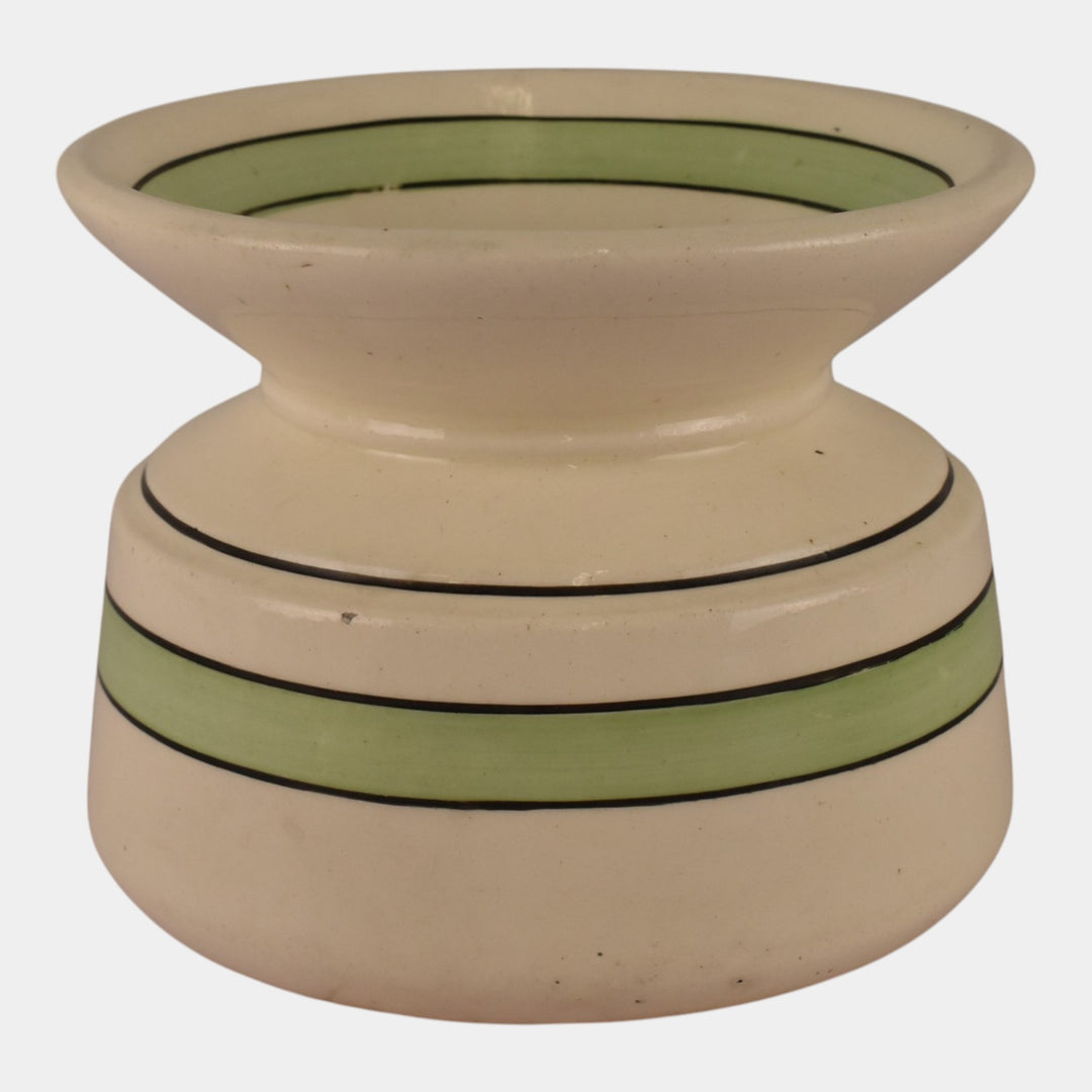 Roseville Creamware 1910 Green Banded Pottery Spittoon Cuspidor - Just Art Pottery