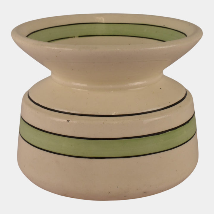Roseville Creamware 1910 Green Banded Pottery Spittoon Cuspidor - Just Art Pottery