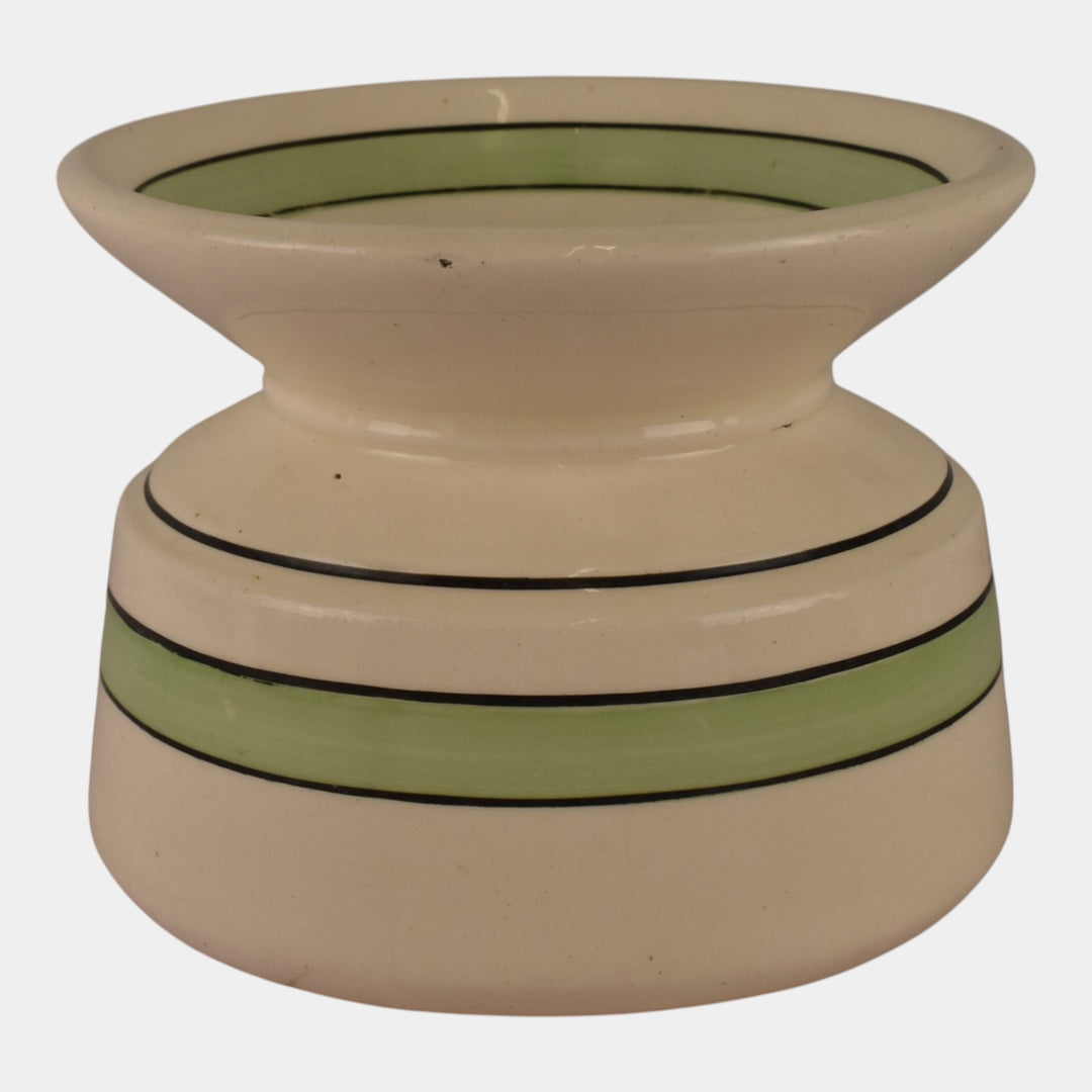 Roseville Creamware 1910 Green Banded Pottery Spittoon Cuspidor - Just Art Pottery