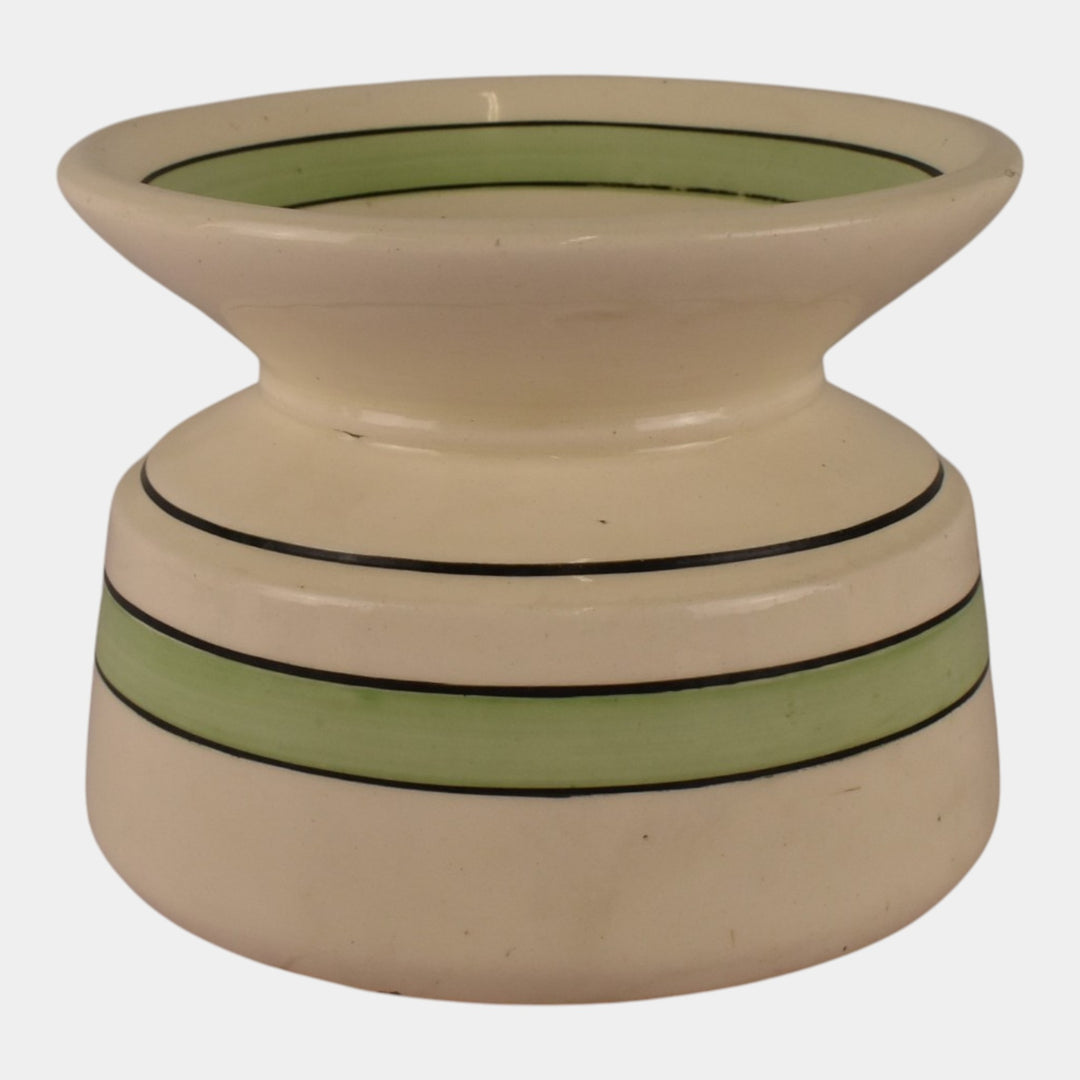 Roseville Creamware 1910 Green Banded Pottery Spittoon Cuspidor - Just Art Pottery