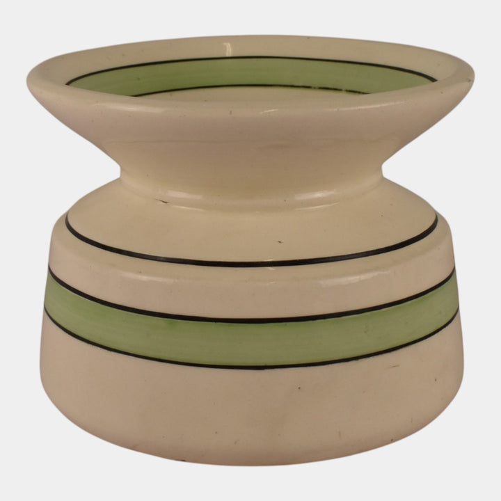 Roseville Creamware 1910 Green Banded Pottery Spittoon Cuspidor - Just Art Pottery